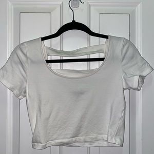 White Strappy Back Crop Top